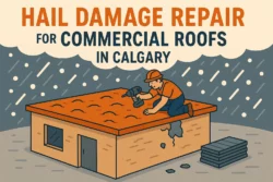 Hail damage repair for commercial roofs in Calgary