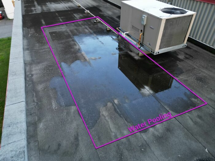 water pooling commercial roofs how to fix near me