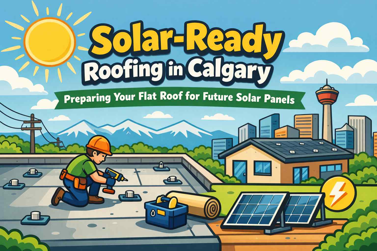 Solar ready roofing in Calgary preparing your flat roof for future solar panels