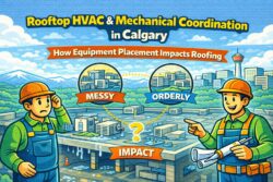 Rooftop HVAC mechanical coordination in Calgary how equipment placement impacts roofing