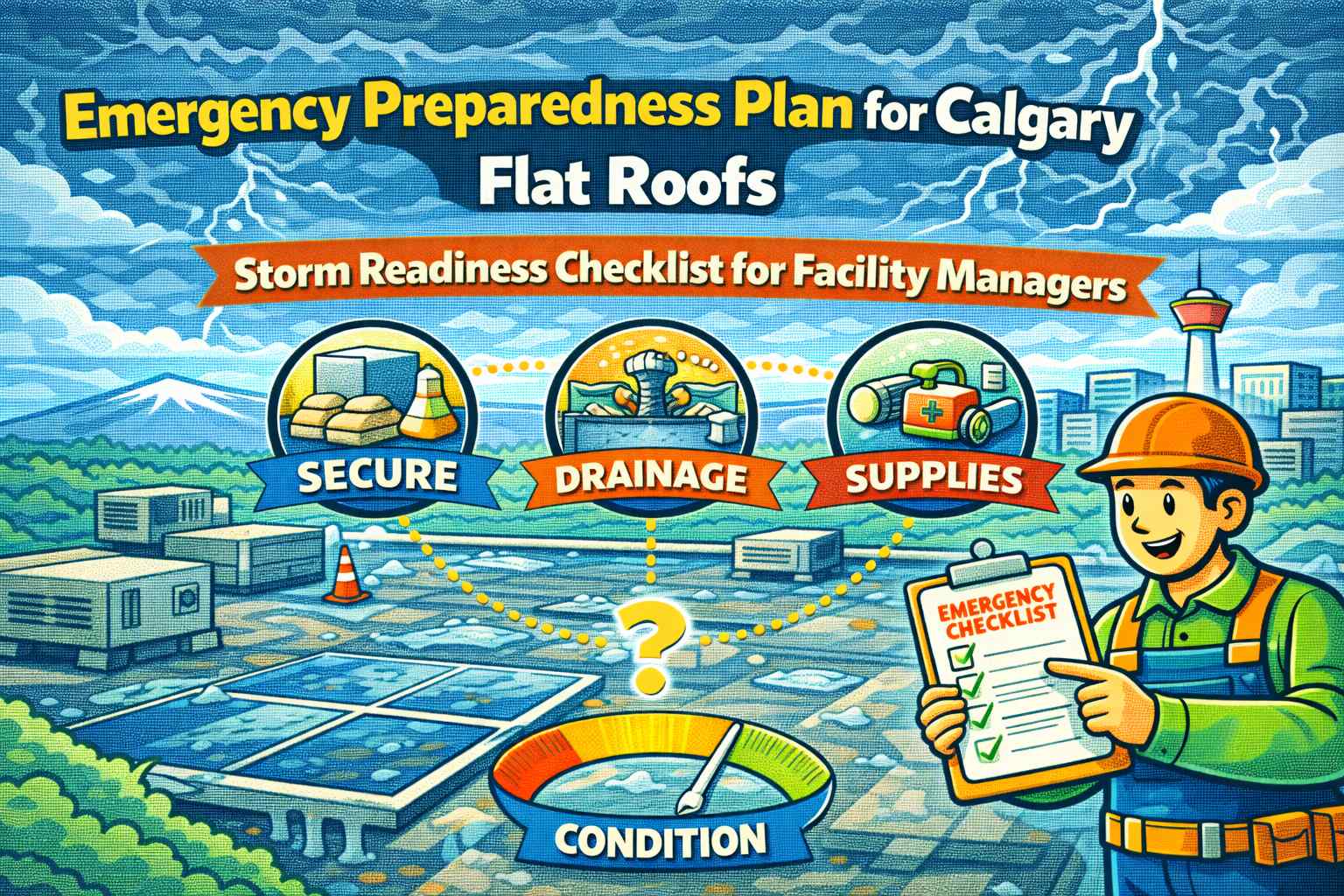 Emergency preparedness plan for Calgary flat roofs storm readiness checklist for facility managers