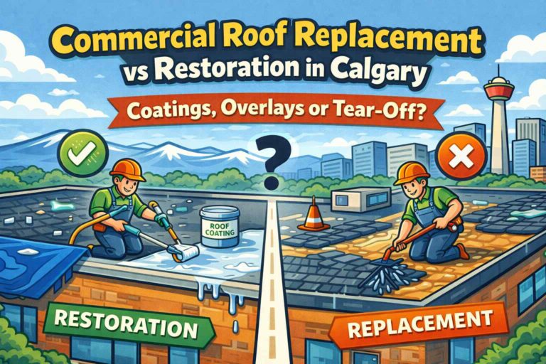 Commercial Roof Replacement vs Restoration in Calgary: Coatings, Overlays or Tear-Off?
