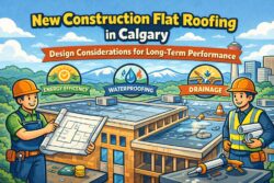 New construction flat roofing in Calgary design considerations for long term performance