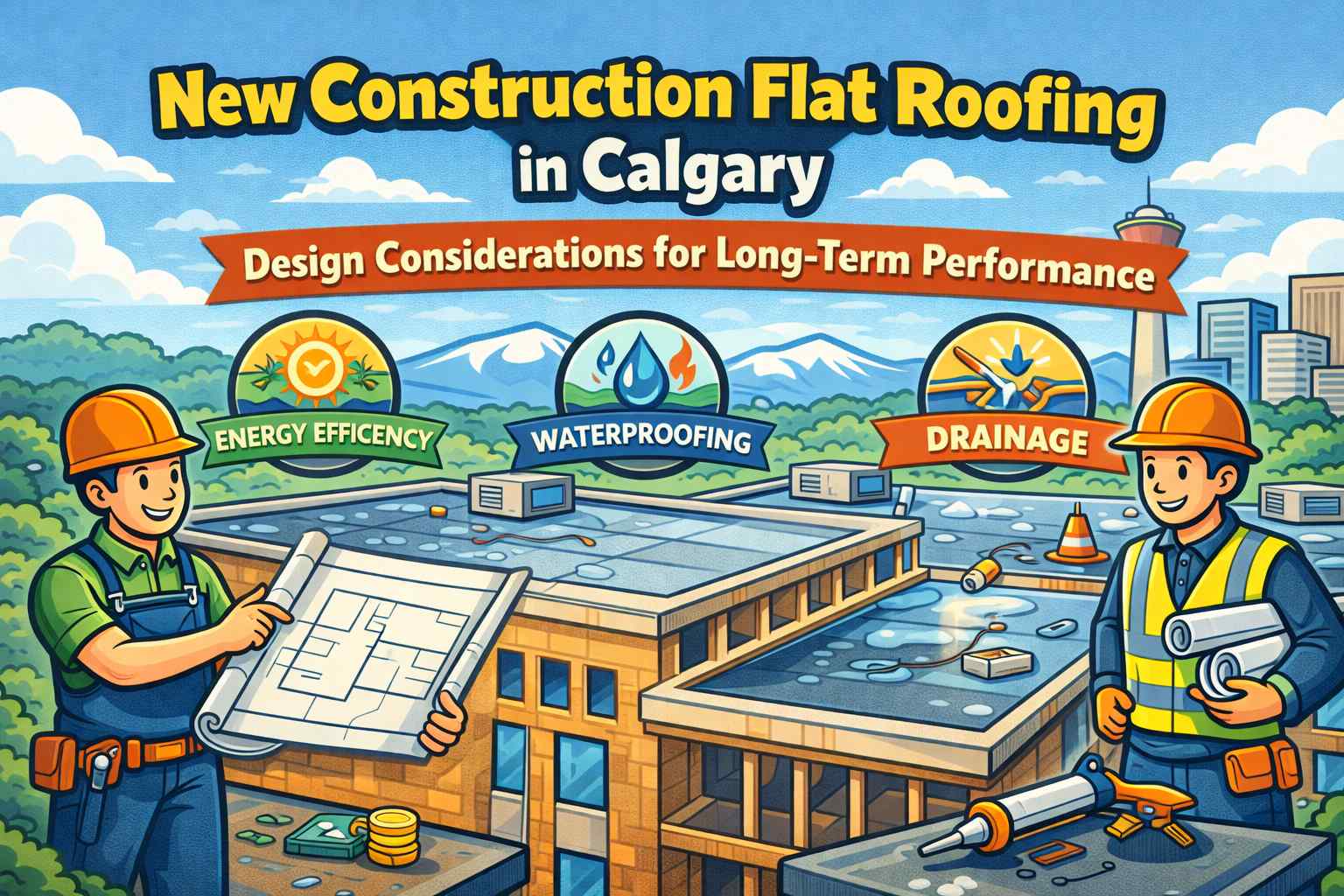New construction flat roofing in Calgary design considerations for long term performance